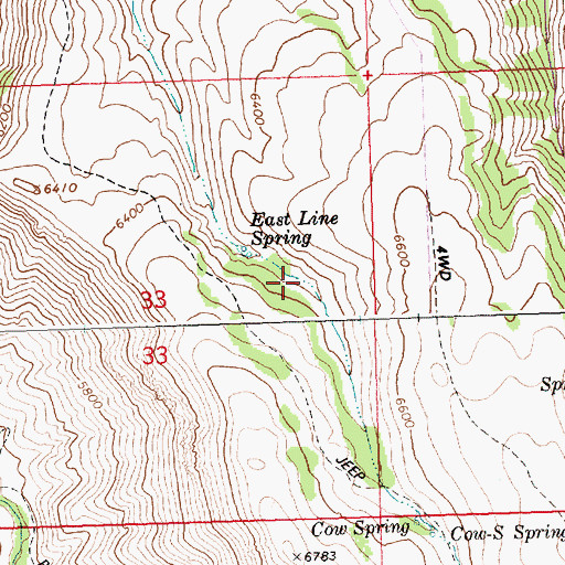 Topographic Map of Cold Spring, ID