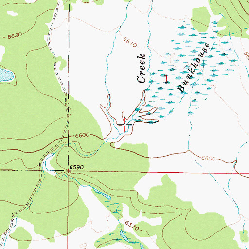 Topographic Map of Bunkhouse Creek, ID