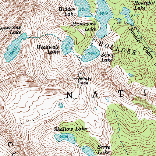 Topographic Map of Windy Devil, ID