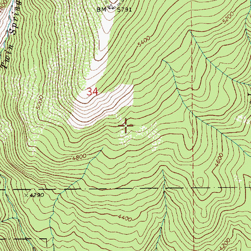 Topographic Map of Twin Springs Creek, ID