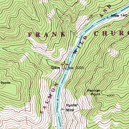 Topographic Map of Tepee Creek, ID