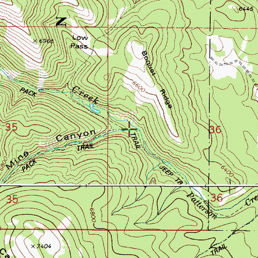 Topographic Map of South Fork Patterson Creek, ID