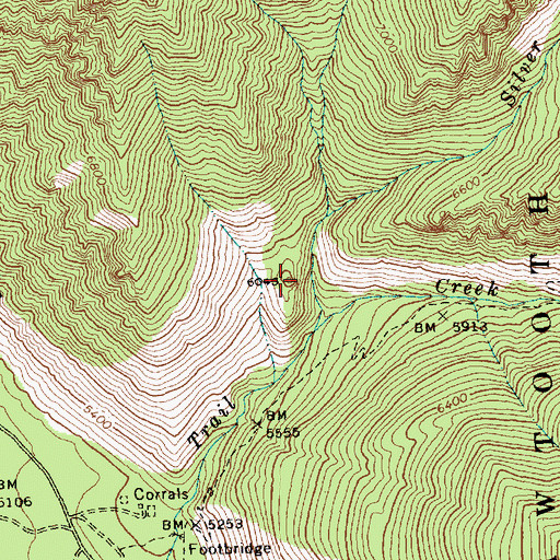 Topographic Map of Silver Creek, ID