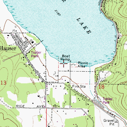 Topographic Map of Hauser Lake Access Fish and Game, ID
