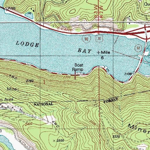 Topographic Map of Mineral Ridge Boat Ramp, ID