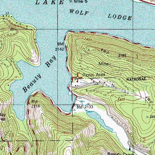 Topographic Map of Mineral Ridge Picnic Area, ID