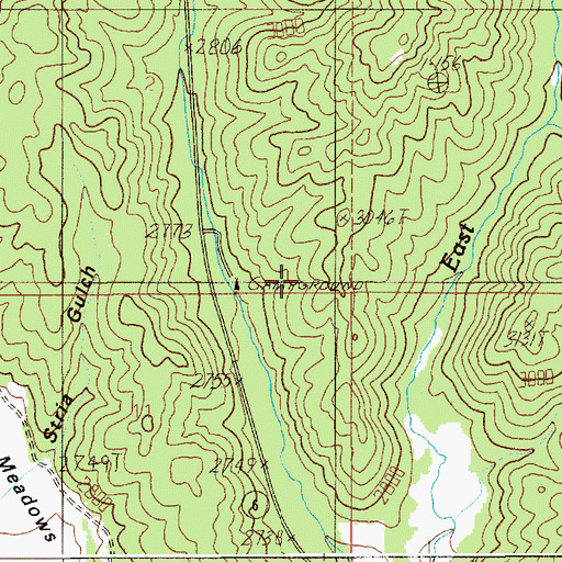Topographic Map of Giant White Pine Recreation Site, ID