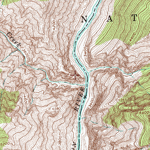 Topographic Map of Papoose Creek Campground, ID