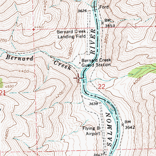 Topographic Map of Haystack Rapids, ID