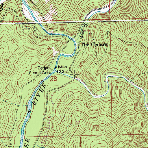 Topographic Map of Olsen Grave Point of Interest, ID