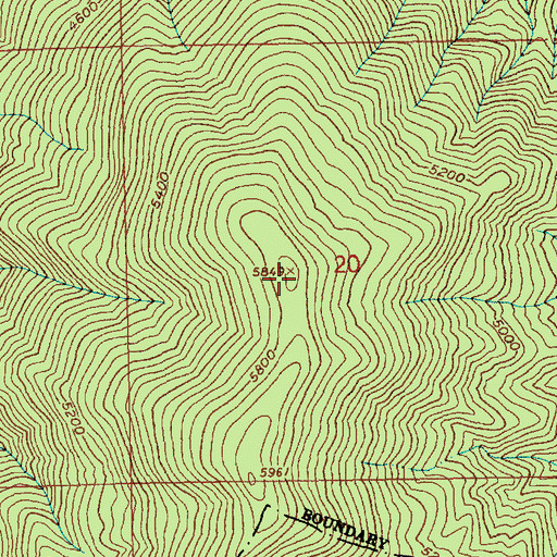 Topographic Map of Ruby Point, ID