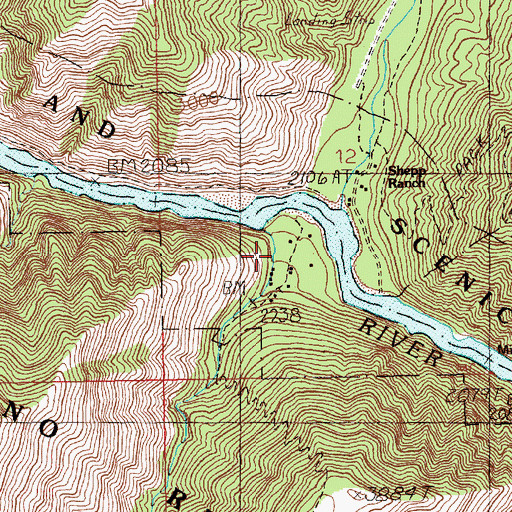 Topographic Map of Bemis Ranch, ID