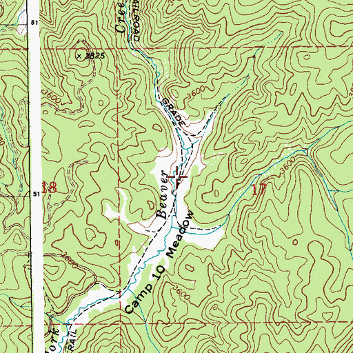 Topographic Map of Old Camp 10, ID