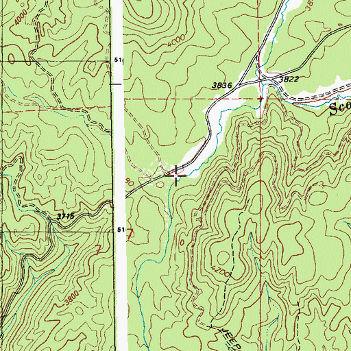 Topographic Map of Scofield Divide, ID