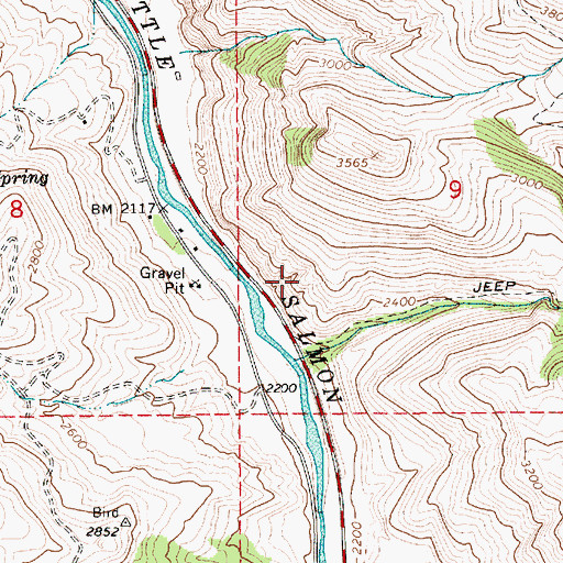 Topographic Map of Sheep Creek Rest Area, ID