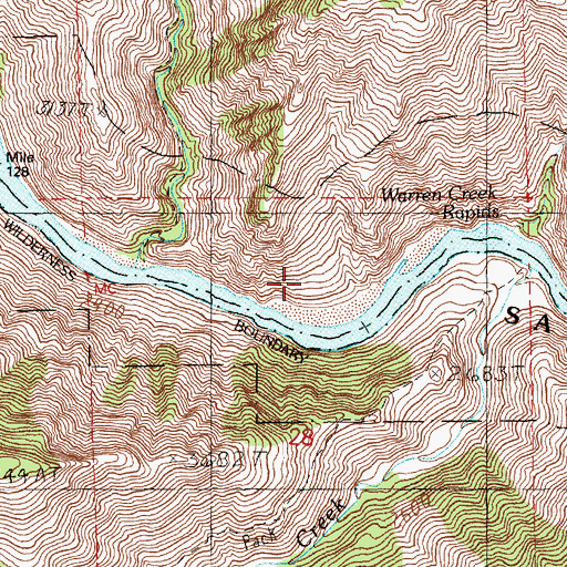 Topographic Map of Indian Creek Bar, ID