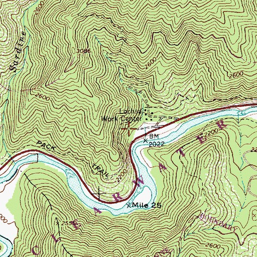 Topographic Map of Lochsa Historical Station, ID