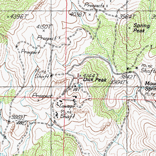 Topographic Map of Dick Peak, AZ