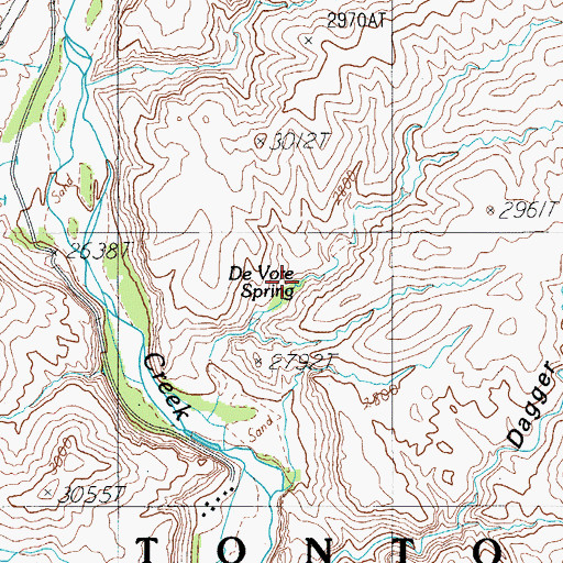 Topographic Map of DeVore Spring, AZ