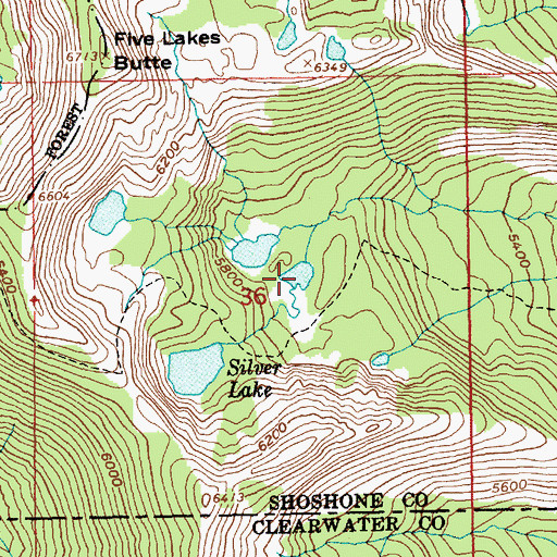 Topographic Map of Tin lake, ID