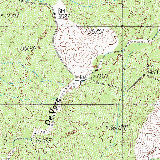 Topographic Map of DeVore Well, AZ