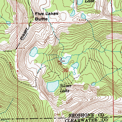 Topographic Map of Copper Lake, ID