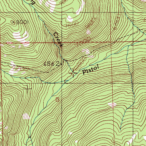 Topographic Map of Boomerang Creek, ID