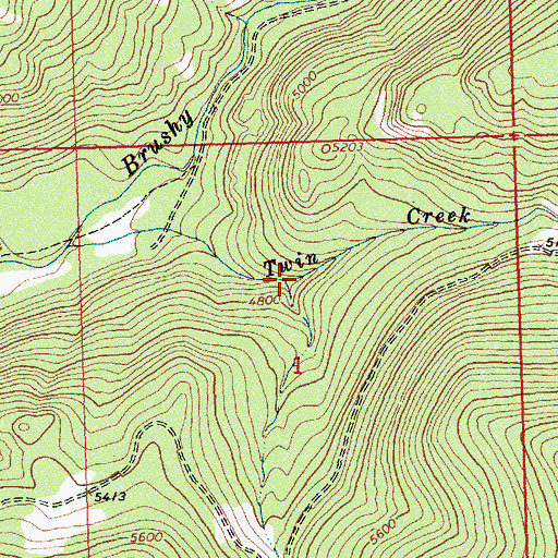 Topographic Map of Cherokee Creek, ID