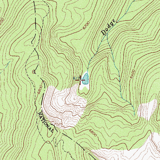 Topographic Map of Dodge Lake, ID