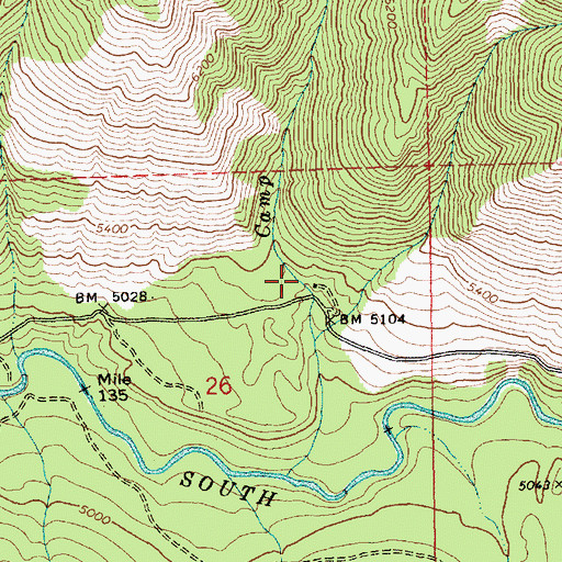 Topographic Map of Camp Creek Summer Home Area, ID