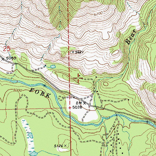 Topographic Map of Bear Creek Summer Home Area, ID