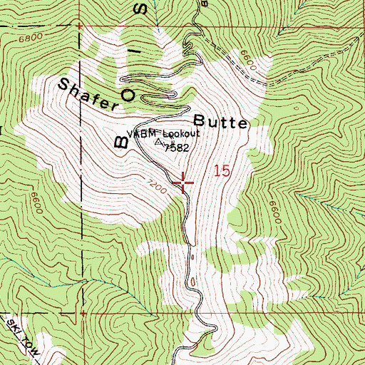 Topographic Map of Bongus Basin Winter Sports Area, ID