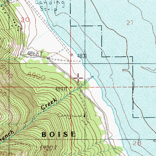 Topographic Map of Hazard Creek, ID