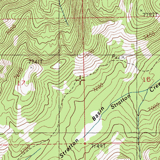 Topographic Map of Stratton Creek Trail, ID