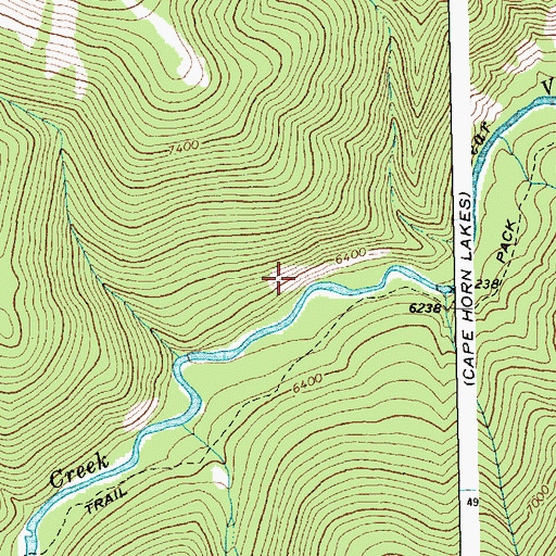 Topographic Map of Bear Valley Creek Trail, ID