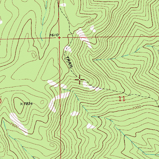 Topographic Map of Camptender Trail, ID