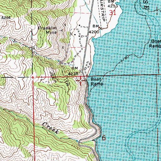 Topographic Map of Pine AIrport Boat Ramp, ID