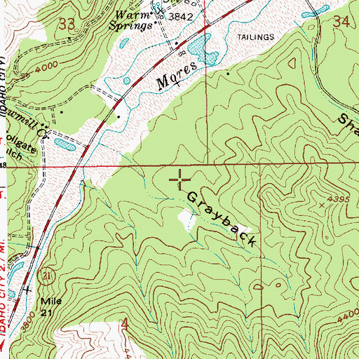 Topographic Map of Grayback Gulch Campground, ID