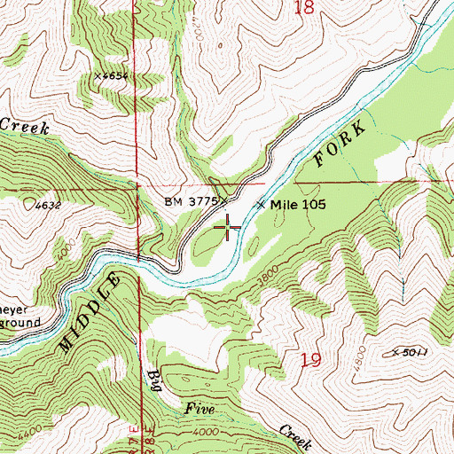 Topographic Map of Corral Creek, ID