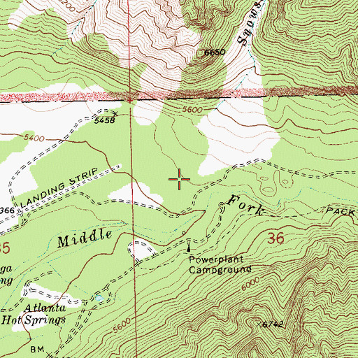 Topographic Map of Atlanta Recreation Site, ID