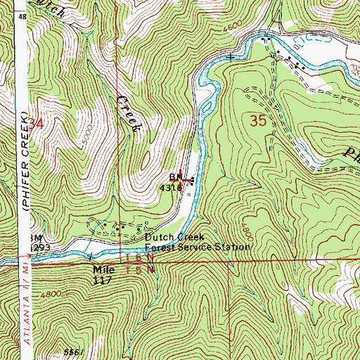 Topographic Map of Dutch Creek Guard Station, ID