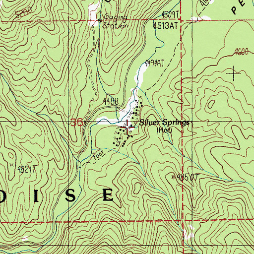 Topographic Map of Silver Creek Plunge, ID