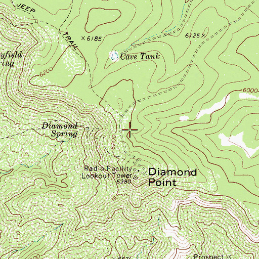 Topographic Map of Diamond Point Lookout Tower, AZ