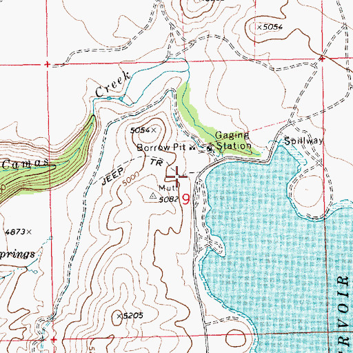 Topographic Map of Little Camas Recreation Site, ID