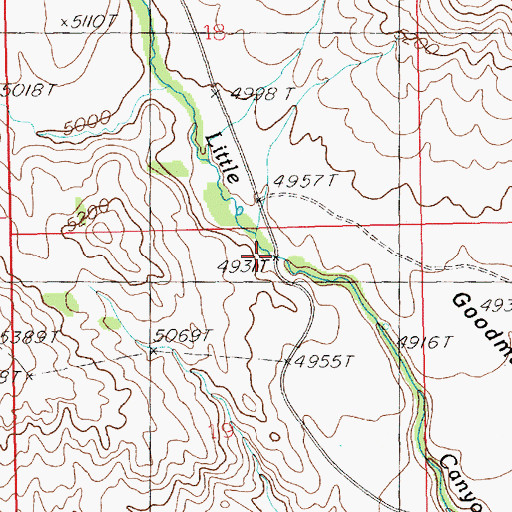 Topographic Map of Little Canyon Creek Longs Crossing, ID