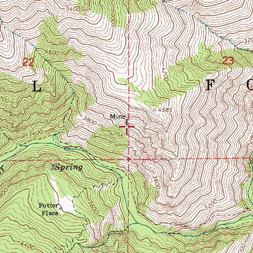 Topographic Map of Oregon Tipton Mnine, ID