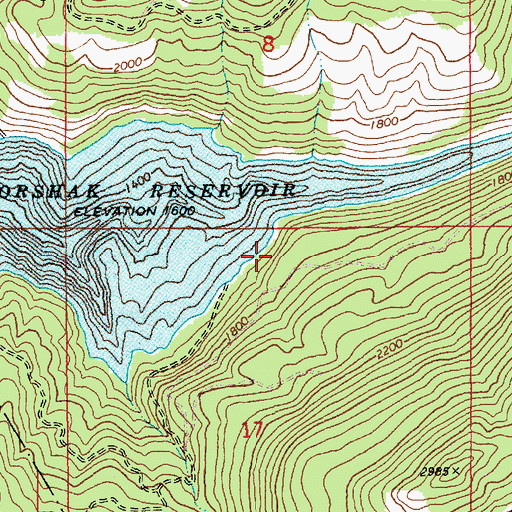 Topographic Map of Canyon Creek Recreation Site, ID