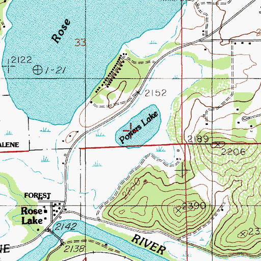Topographic Map of Porters lake, ID