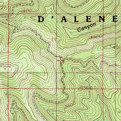 Topographic Map of John Saddle, ID