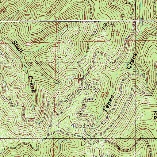 Topographic Map of Stull Saddle, ID